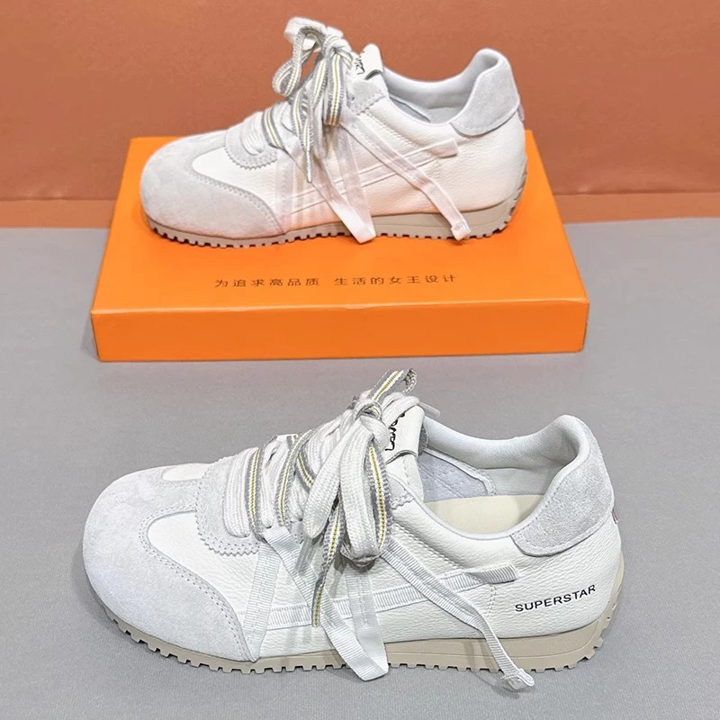 德训鞋女款2025新款百搭爆款超火夏季薄款透气板鞋软底轻便小白鞋