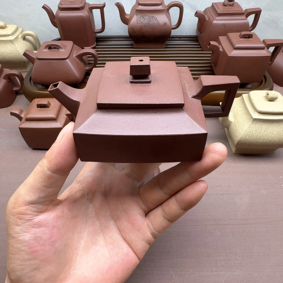 紫泥壶半手工制作紫泥方山逸士100c c
