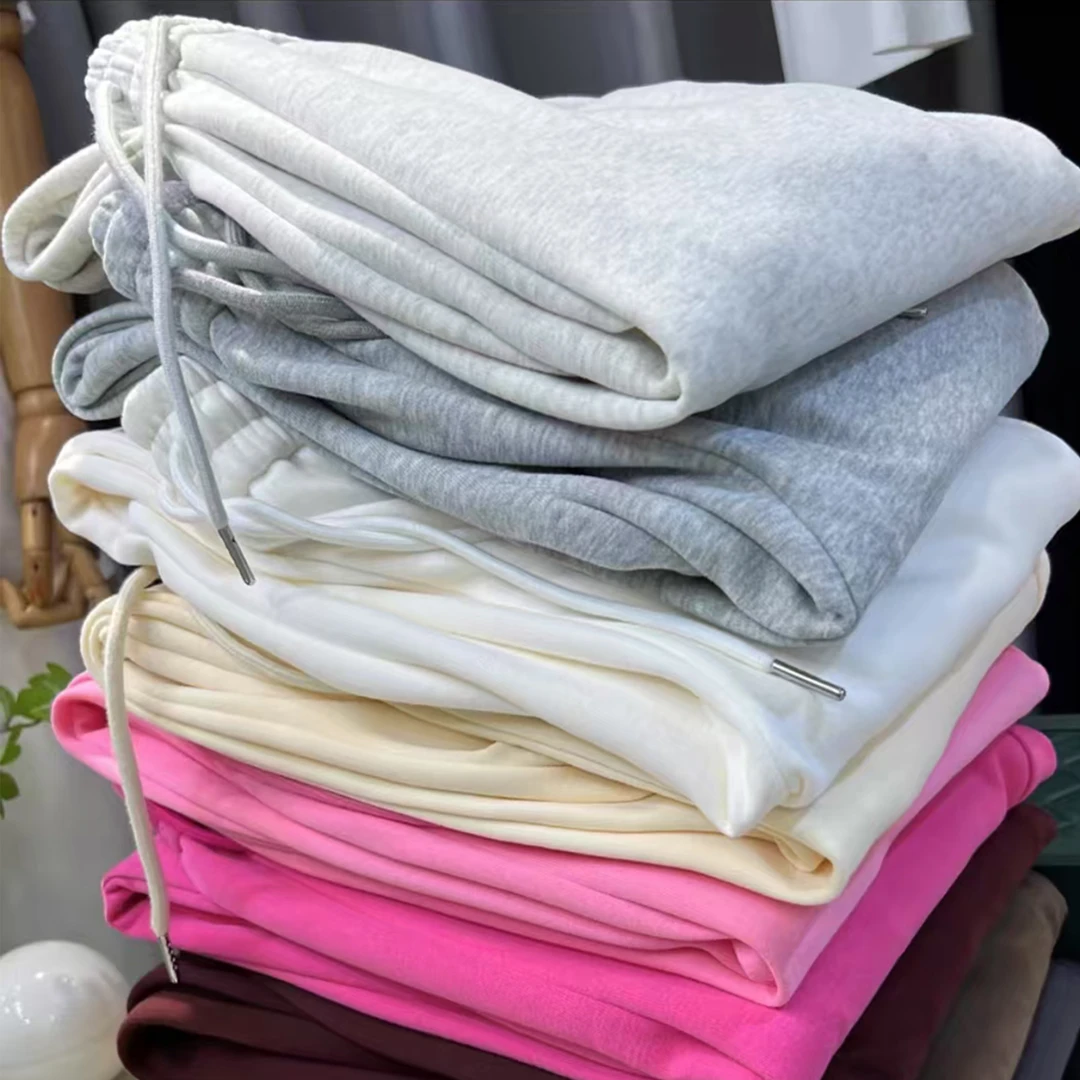 女学院风束脚休闲裤设计感纯色百搭休闲松紧腰加绒保暖秋冬1F539