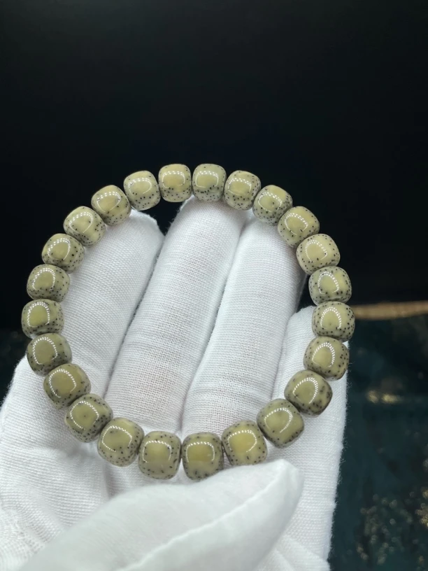 懿缘 S级单标款9.5石玉糯冰双留白一物一图星月菩提手串