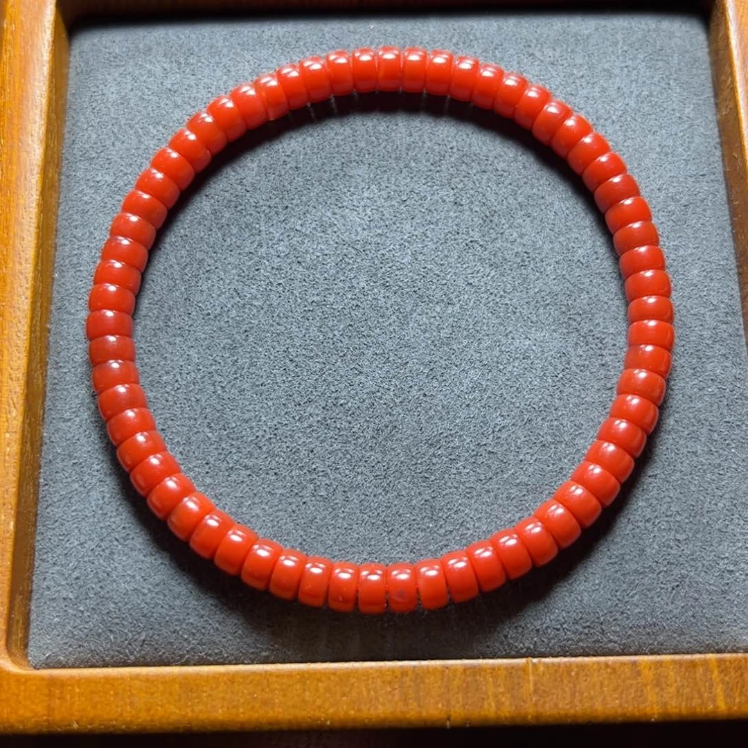 南红玛瑙未镶嵌保山南红锦红药片单圈5mm