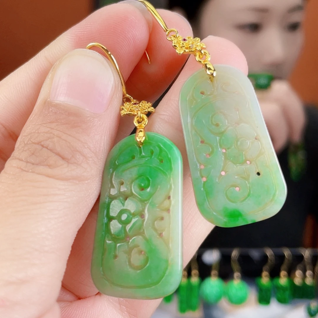 翡翠未镶嵌耳饰饰品