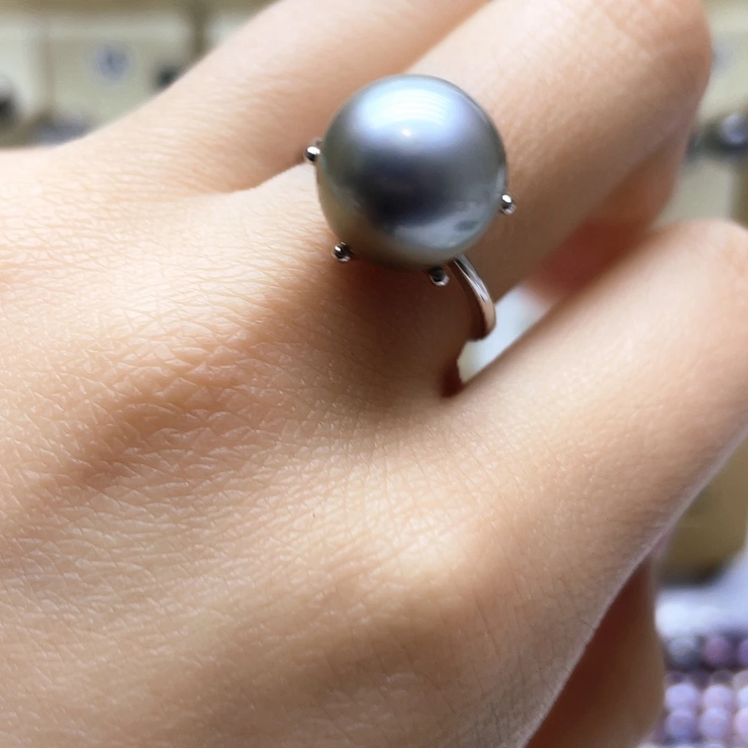 海水珍珠戒指银S925镶嵌