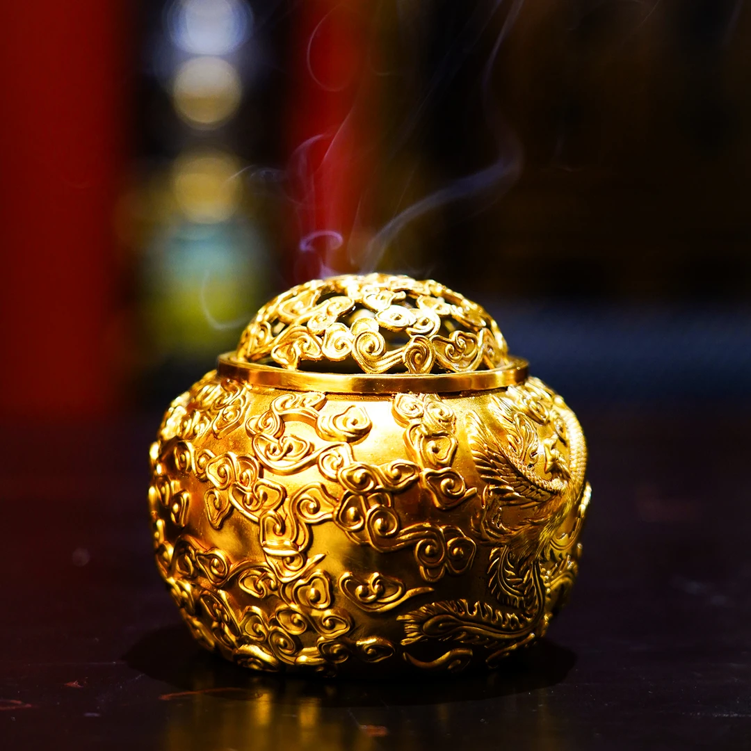 【本尼家】SS20中式复古黄铜香炉客厅书房桌面装饰玄关摆件