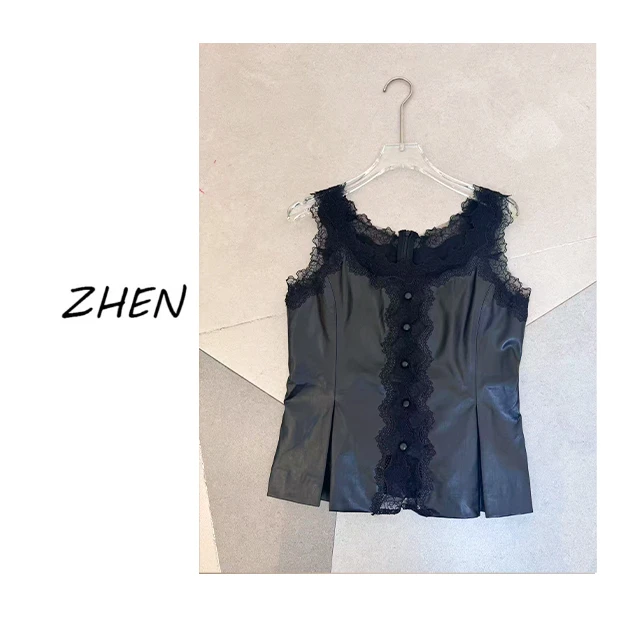 【ZHEN】25K01200 2025新款时尚气质休闲百搭小众吊带上衣女