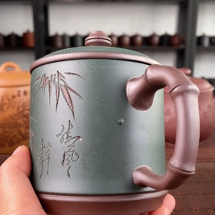 茶杯紫砂宜兴原矿紫砂盖杯微瑕