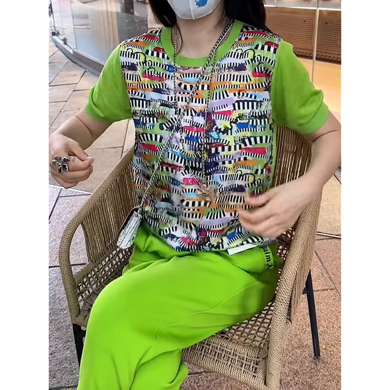 2025夏季新款网红爆款盐系小个子穿搭宽松上衣休闲裤子两件套女装