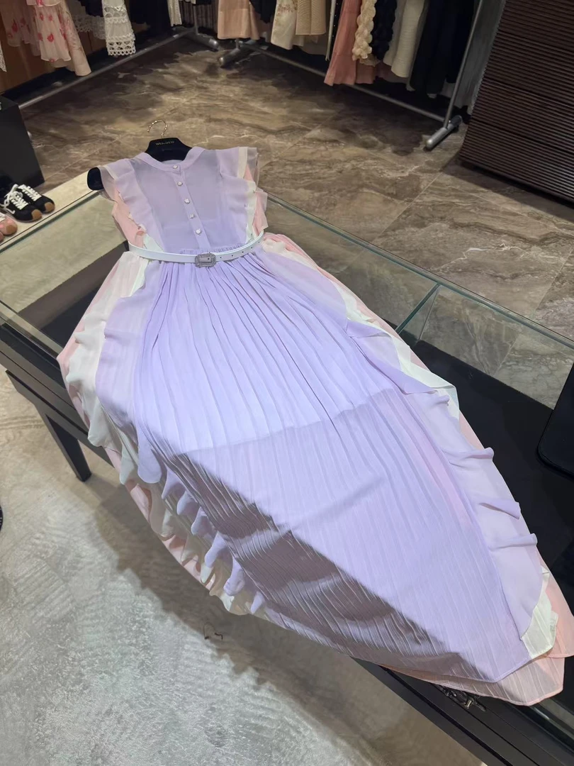 WW2025新款女士时尚夏季渐变彩色连衣裙W201103