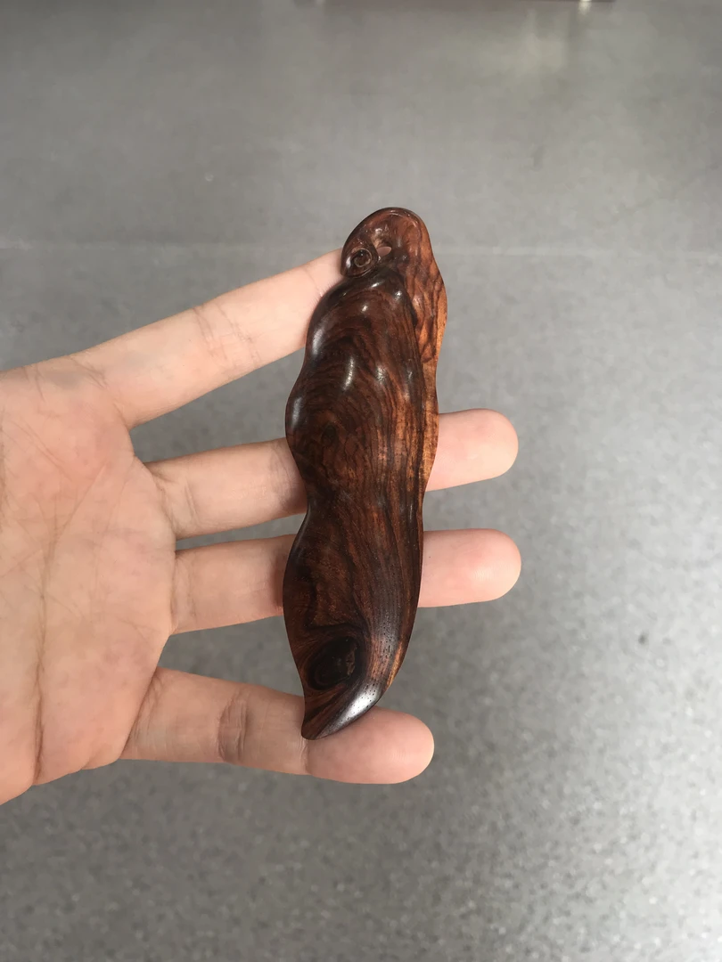 【浮生甄选】海南黄花梨油梨老料黑线福豆吊坠把件FS375