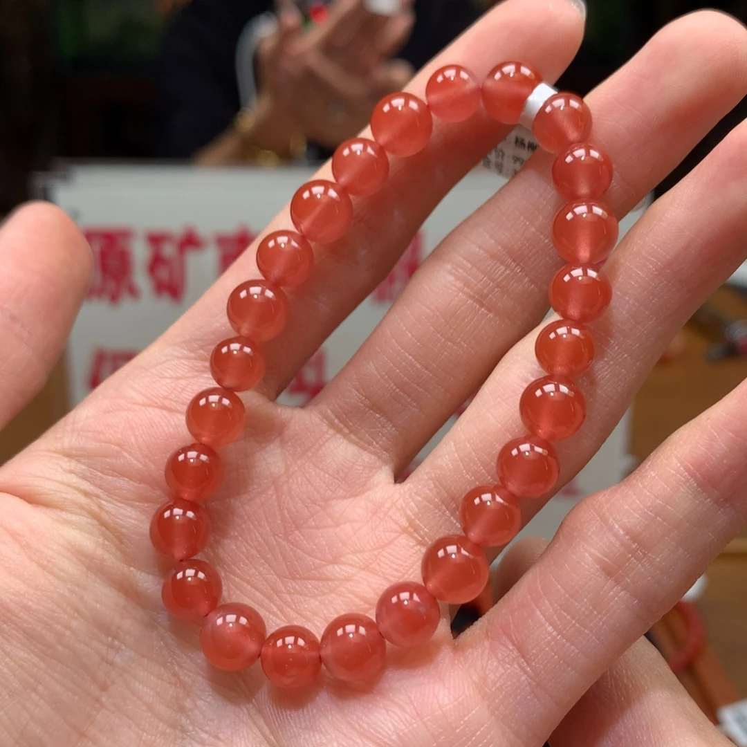 南红玛瑙串未镶嵌冰红7+