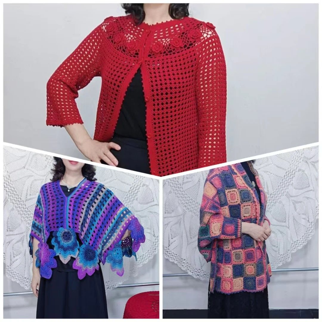 白云开衫披肩三款合集教程