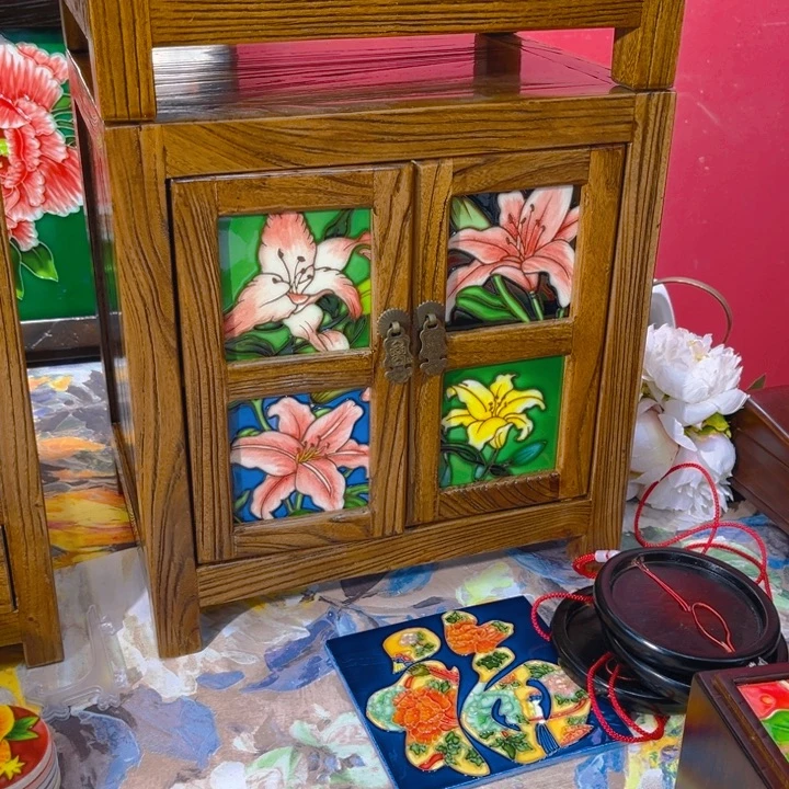 陶瓷瓷板画艺术作品经典矮柜百搭款