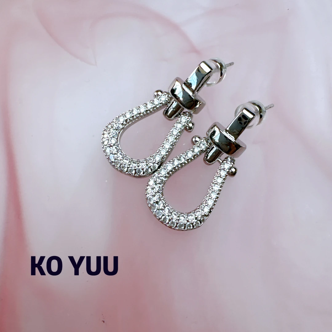 铜合金锆石耳饰 【雨桐高奢饰品】耳环KY00817