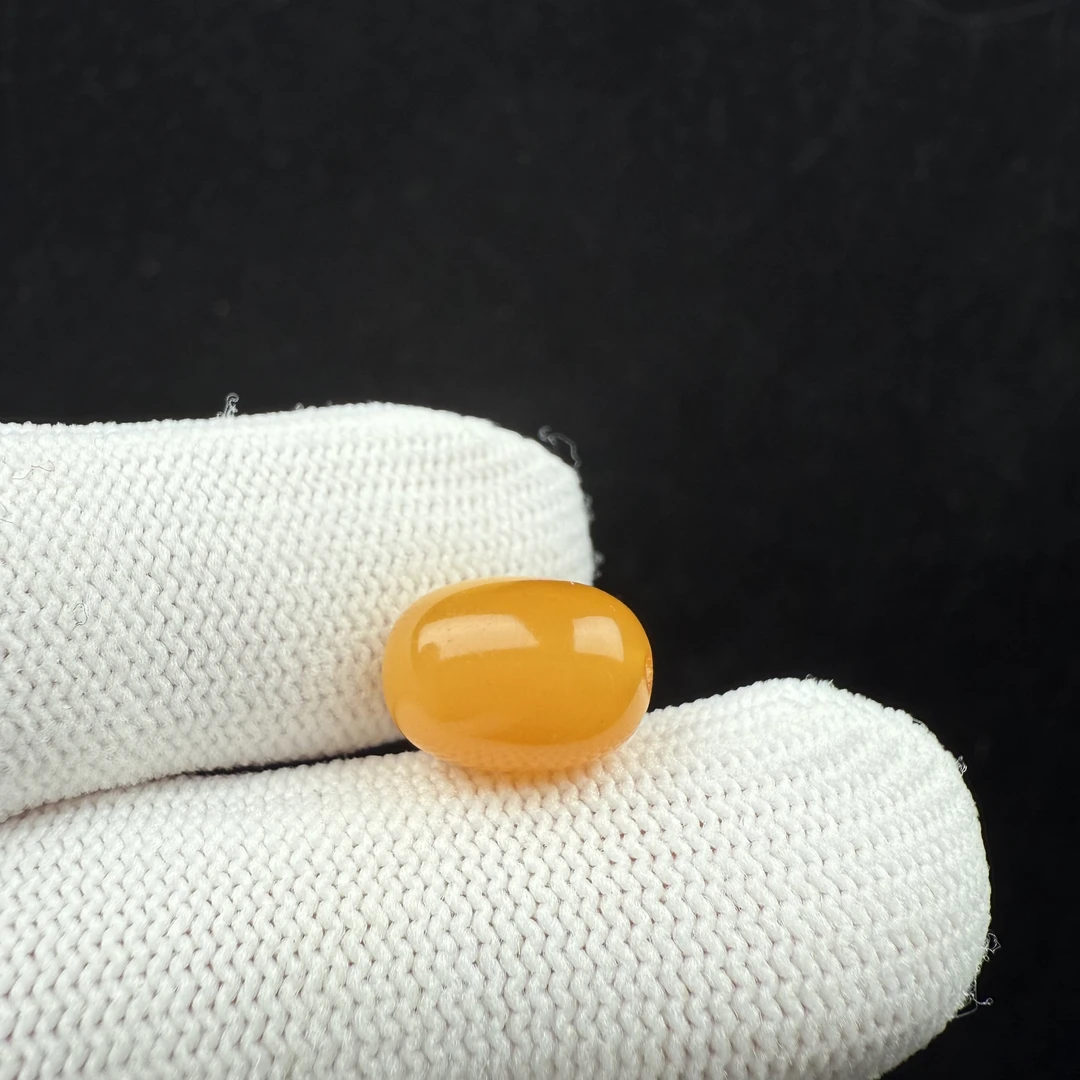K7511天然原矿蜜蜡 鸡油红桶珠8.9*12.5mm支持鉴定假一罚十