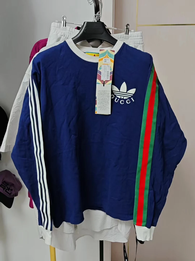 全新未使用 GUCCI/古驰 S码 originals Logo字母圆领条纹长袖