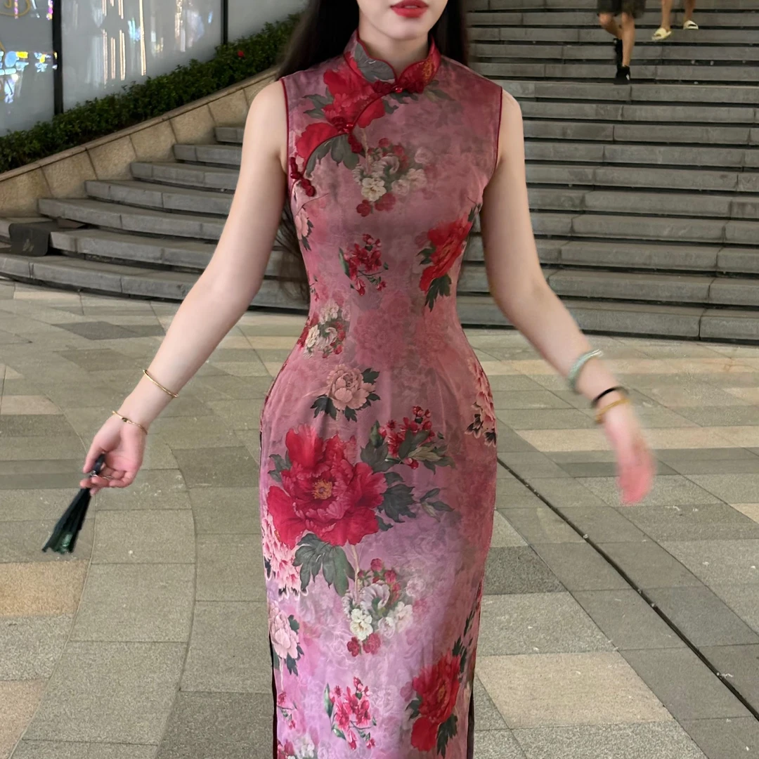 LHMknk1画报夫人原创自制国风夏季新中式显瘦旗袍 港工芳华绝代