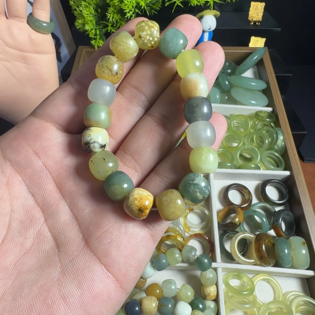 蛇纹石玉未镶嵌戒指32