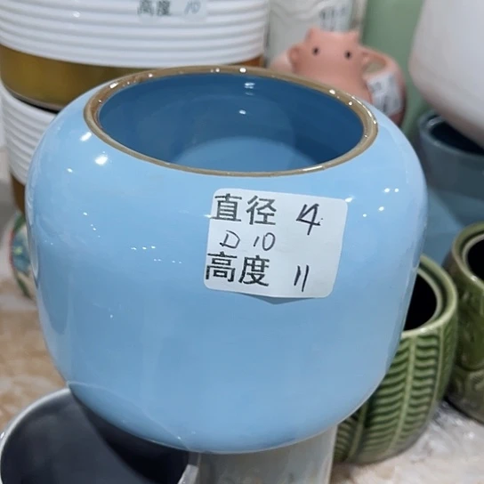 多肉绿植陶瓷花盆9.9包邮，有孔