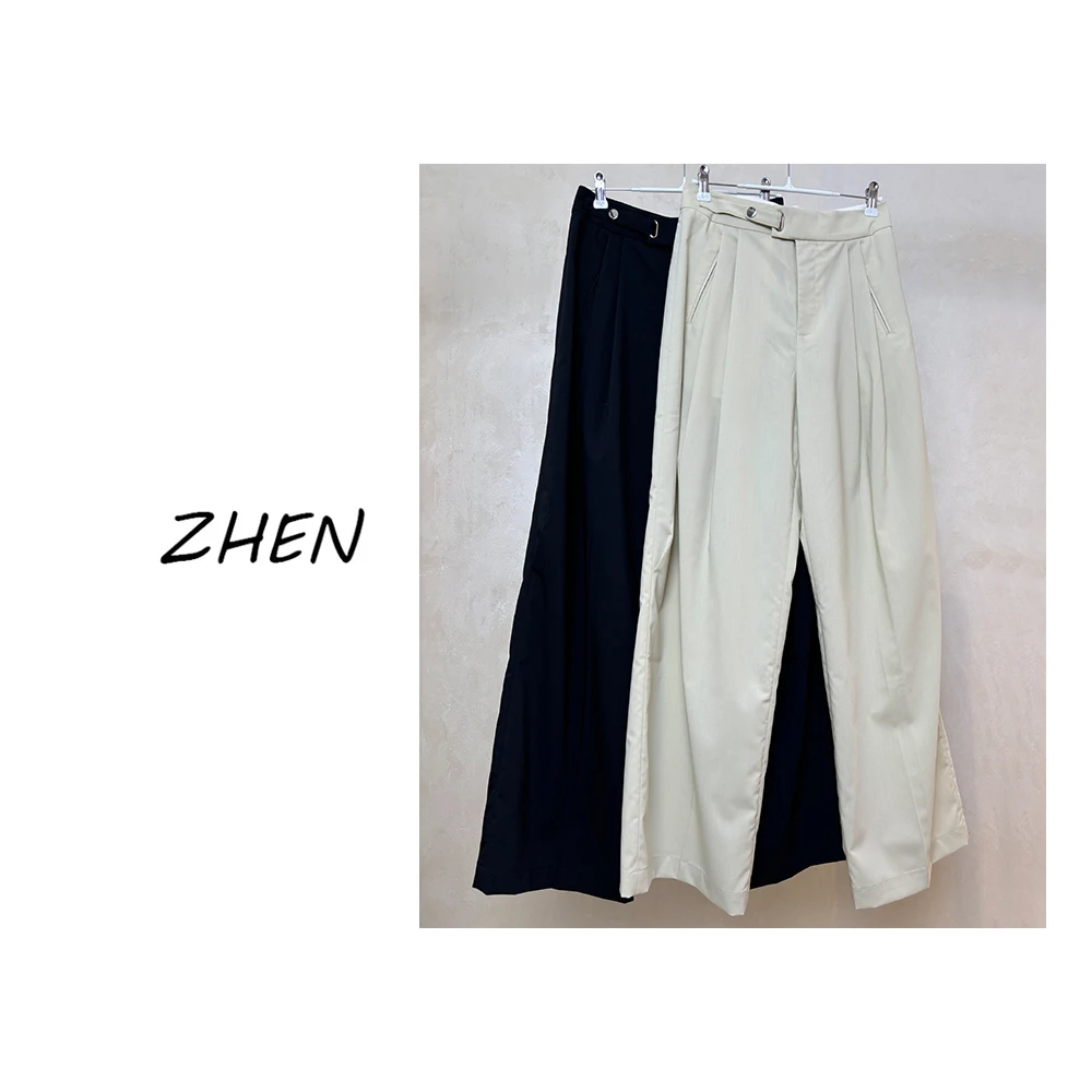 无品牌【ZHEN】25Y00105 2025经典休闲裤直筒显瘦小众设计师款