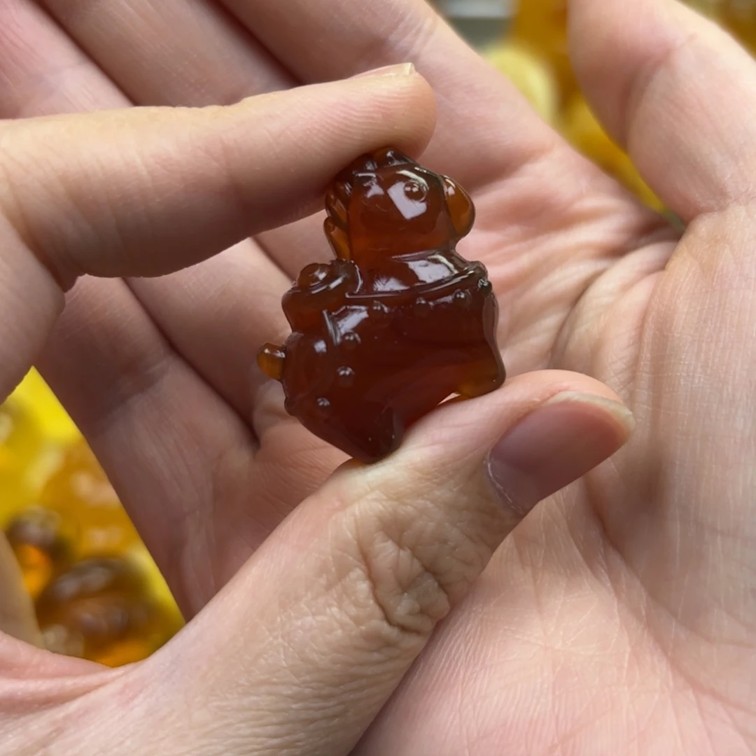 裸石琥珀未镶嵌琥珀吊坠打孔不退不换