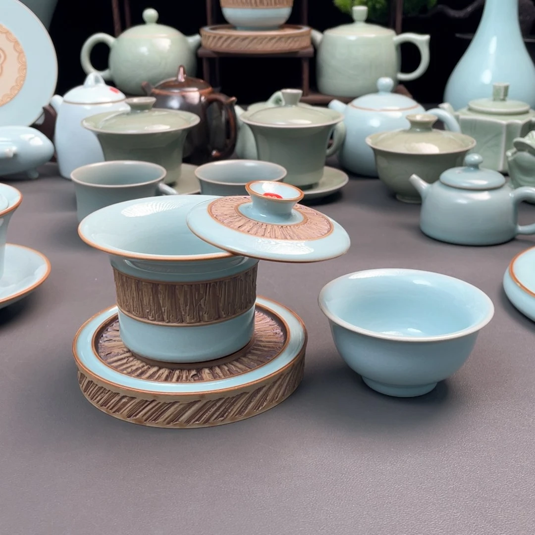 杯全手工支钉烧重工盖碗微微瑕