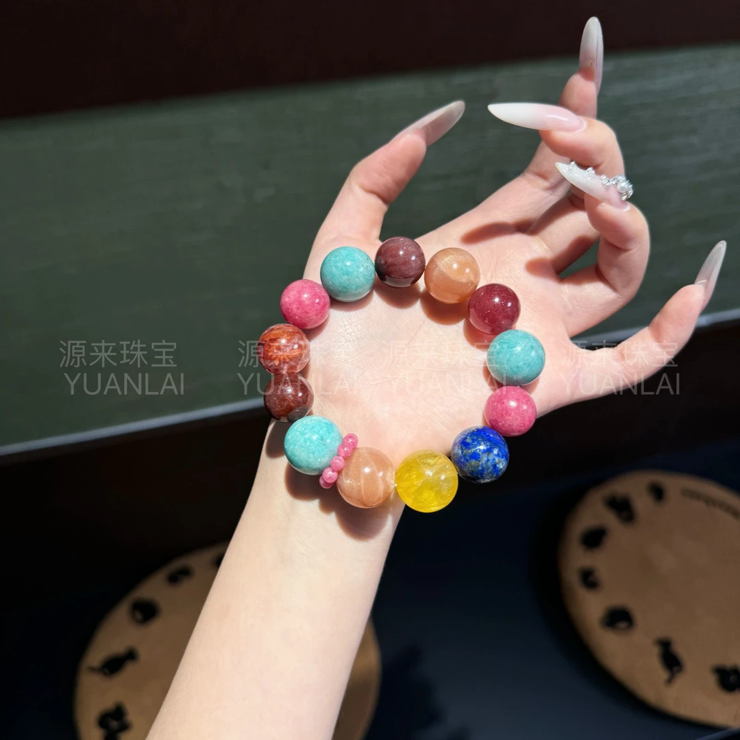 Y1*一见倾心*天然蔷薇辉青金石萤石手串