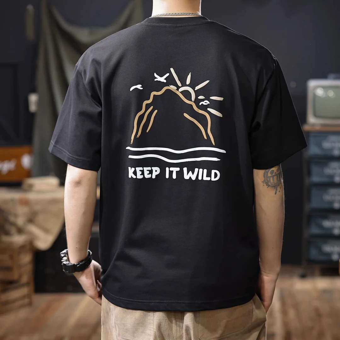 230g重磅纯棉美式短袖t恤男士2025夏季新款半袖大码男款上衣体恤T