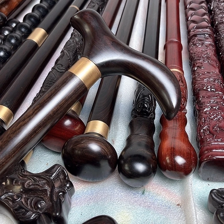 东非黑黄檀（紫光檀）紫光檀弯把手杖