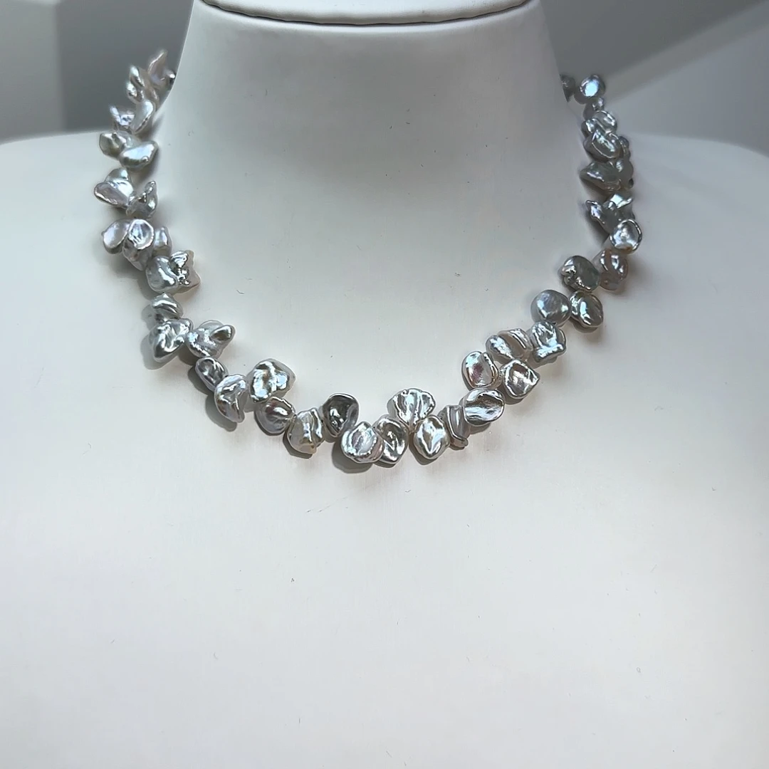 淡水珍珠项链银S925镶嵌