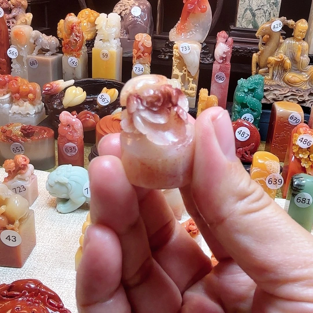 其他寿山石牡丹花