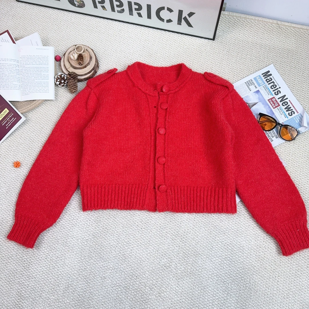 2025春季新款时尚休闲纯色毛衣开衫针织长袖外套9331