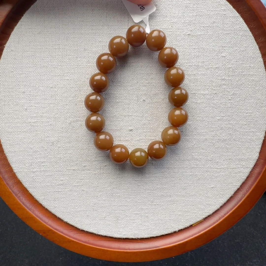 用***6和田玉未镶嵌手链卡12金红糖，101