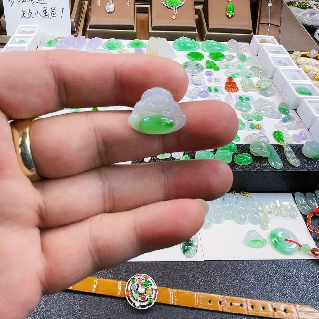 裸石翡翠0055/1冰阳绿佛公