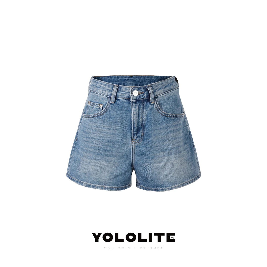 YOLOLITE【清凉裤】2918夏季新款清凉透气高腰显瘦辣妹风牛仔短裤