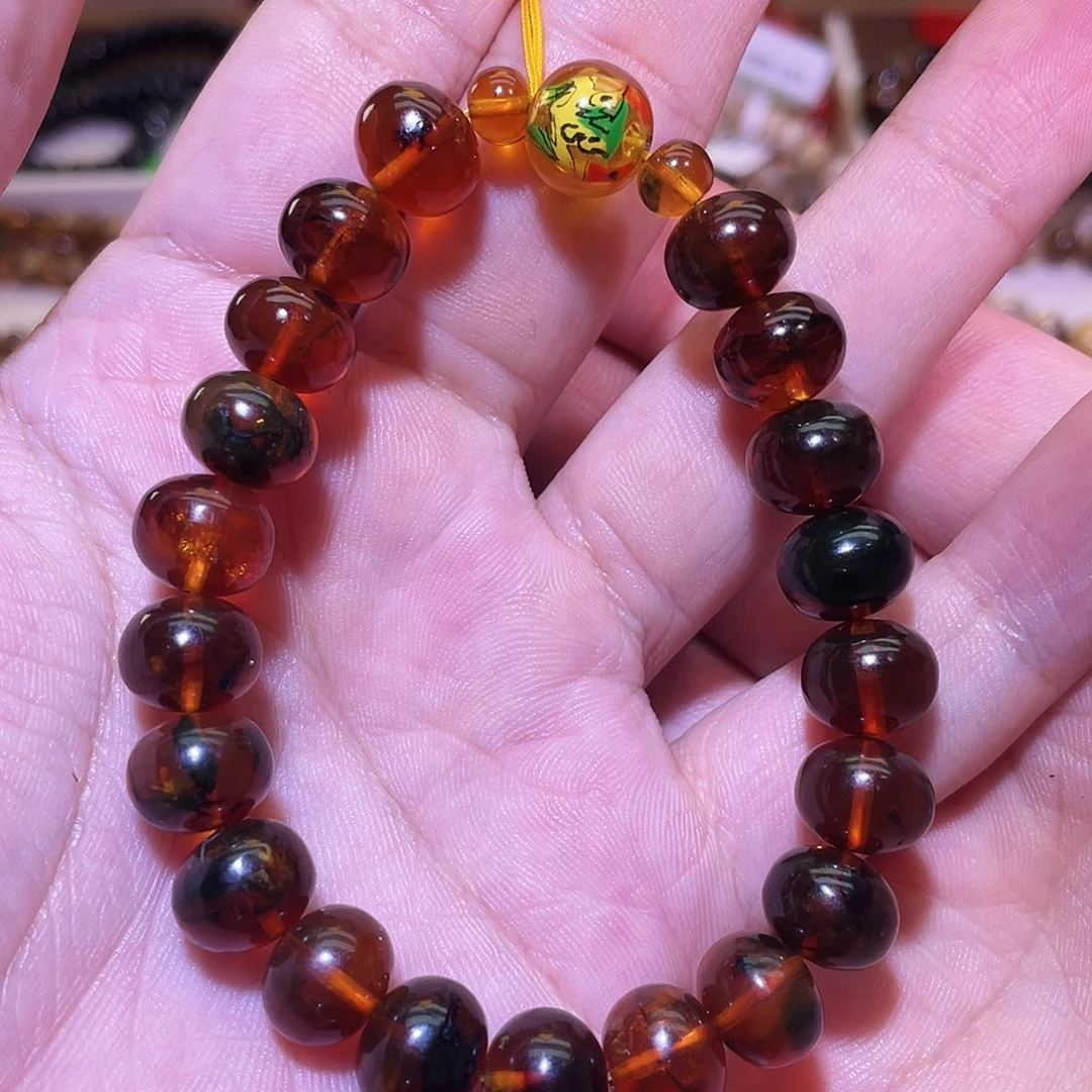 琥珀未镶嵌裸石12+抚顺琥珀手串