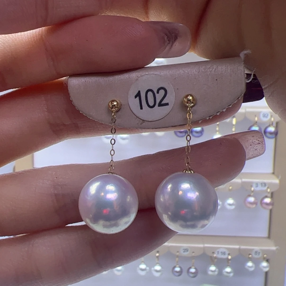 淡水珍珠耳饰18K金镶嵌