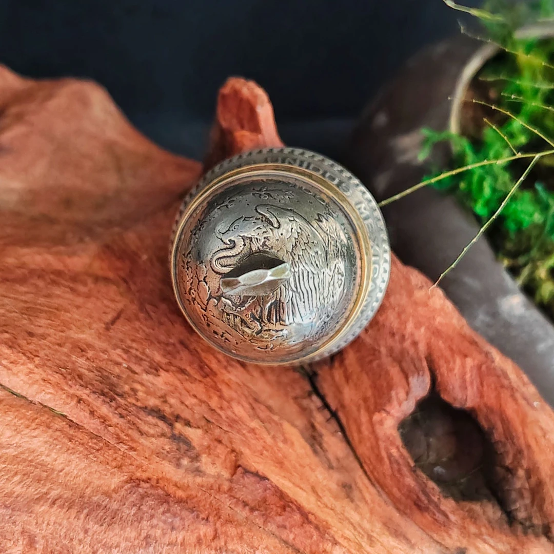 墨西哥1比索银币铃铛挂件