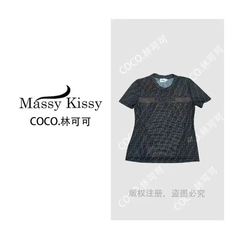 【coco 林可可】时尚英伦风户外休闲网纱短袖上衣T恤121206