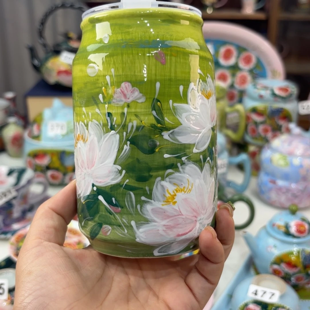 瓷片景德镇手绘高温釉下彩陶瓷茶具