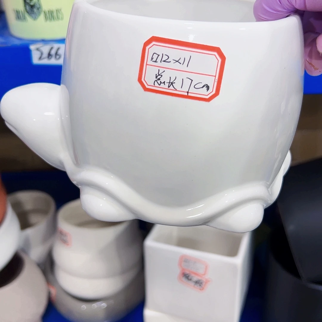 有孔外贸尾单陶瓷花盆凑单18米包邮