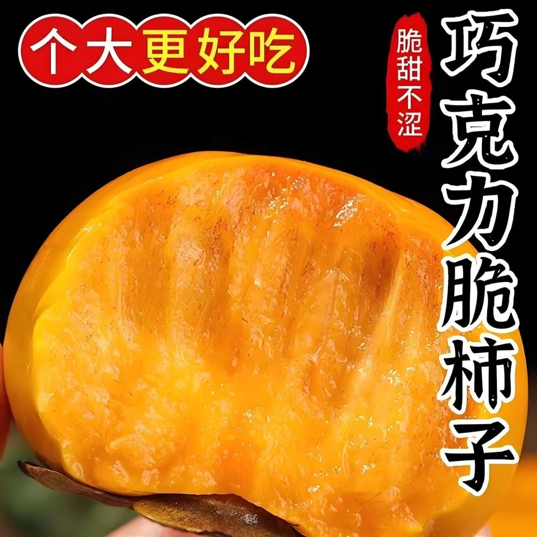 阳丰巧克力脆柿清甜可口无核不涩新鲜脆甜水果