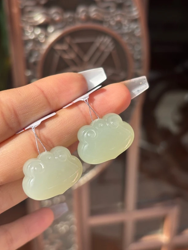 2810 和田玉青海料如意锁 规格约：17.9*25.3*12.1 多样性发其一