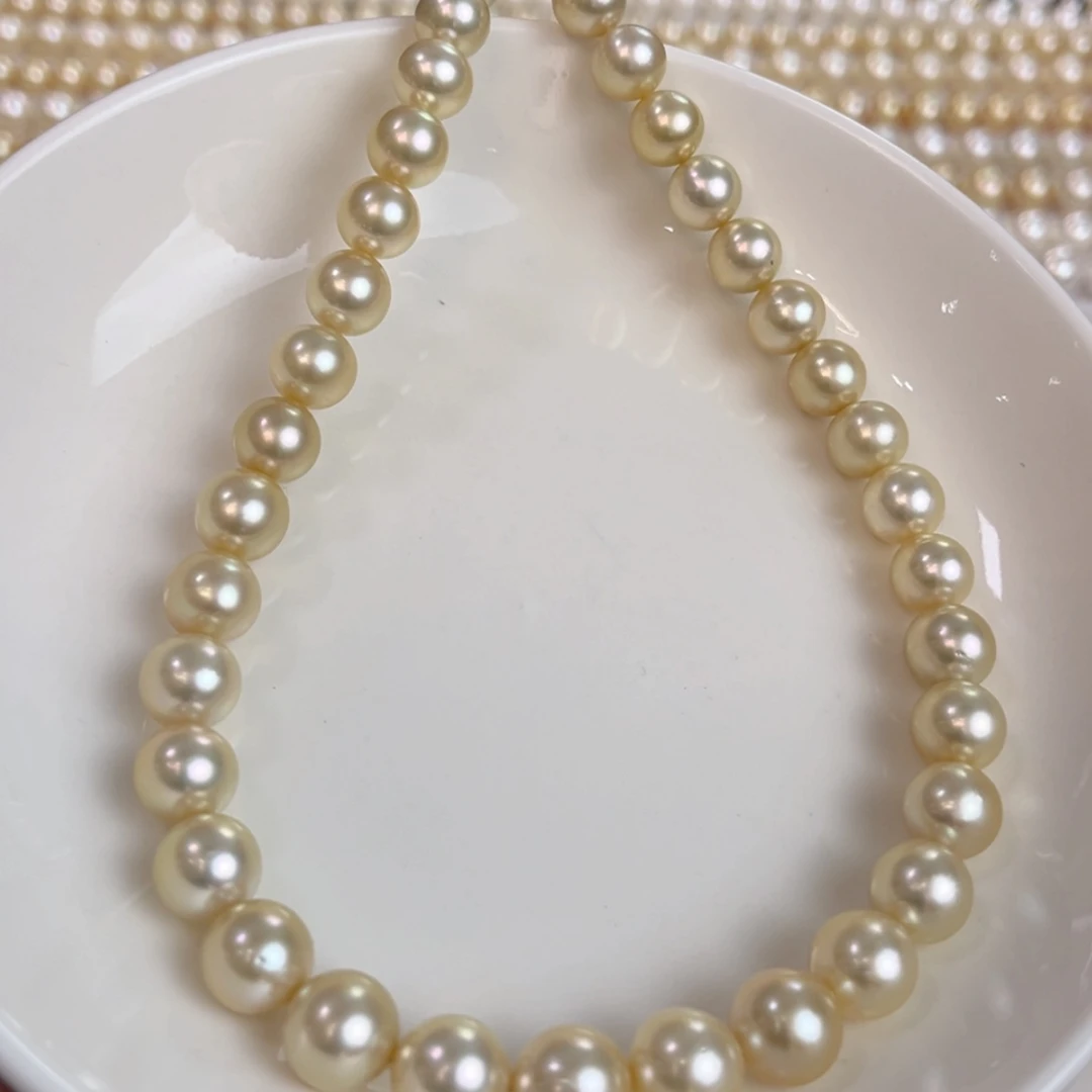 【闪购商品】海水珍珠颈饰未镶嵌南洋金珠项链9-11.5mm
