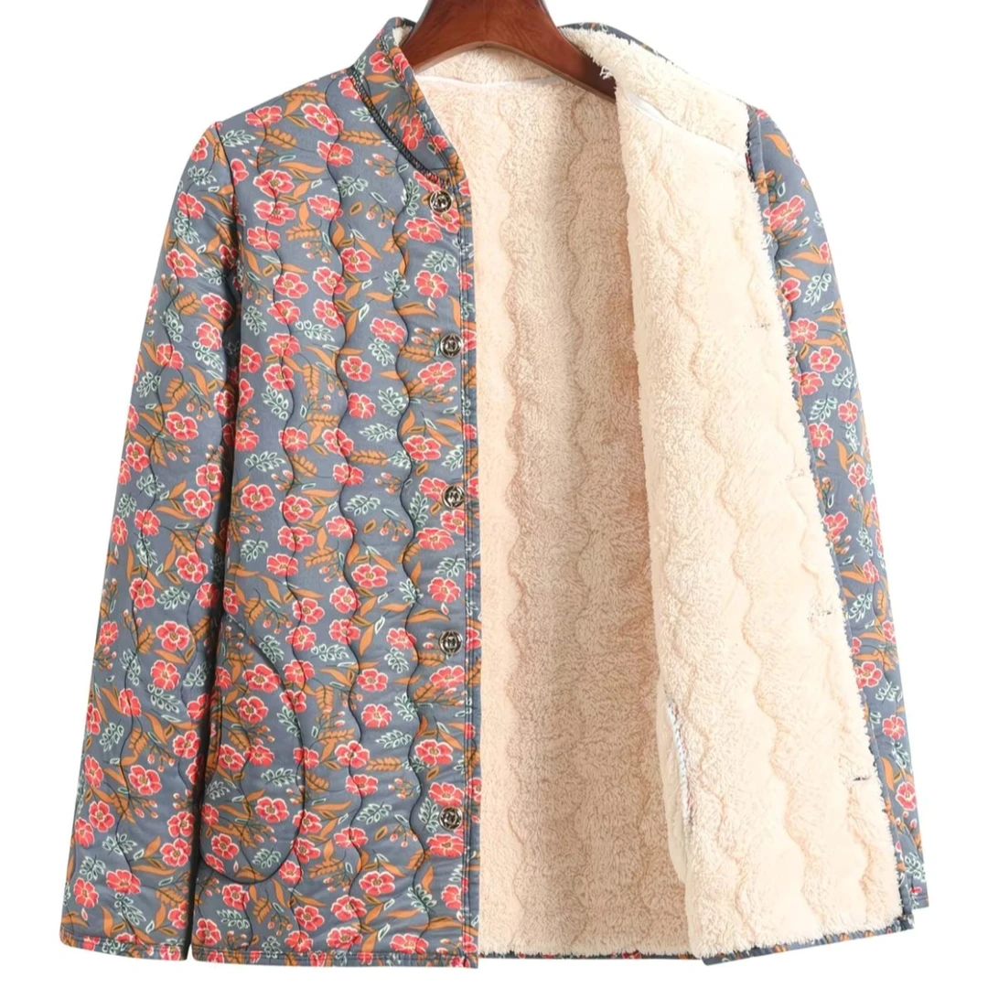 女士中老年加绒加厚劳保外衣