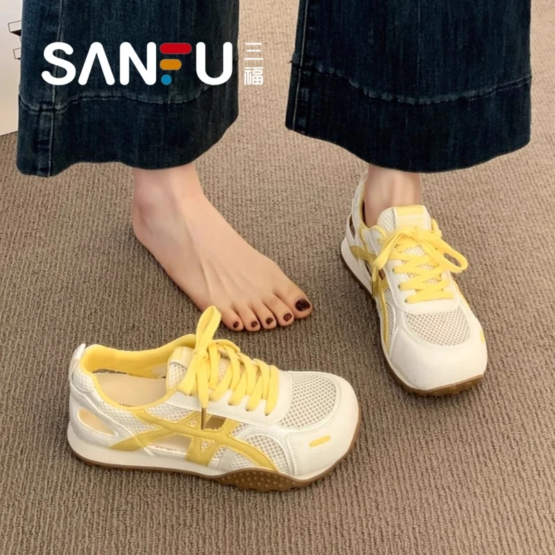 三福凉鞋女款2025新款夏季外穿超火百搭不累脚单鞋运动包头罗马鞋