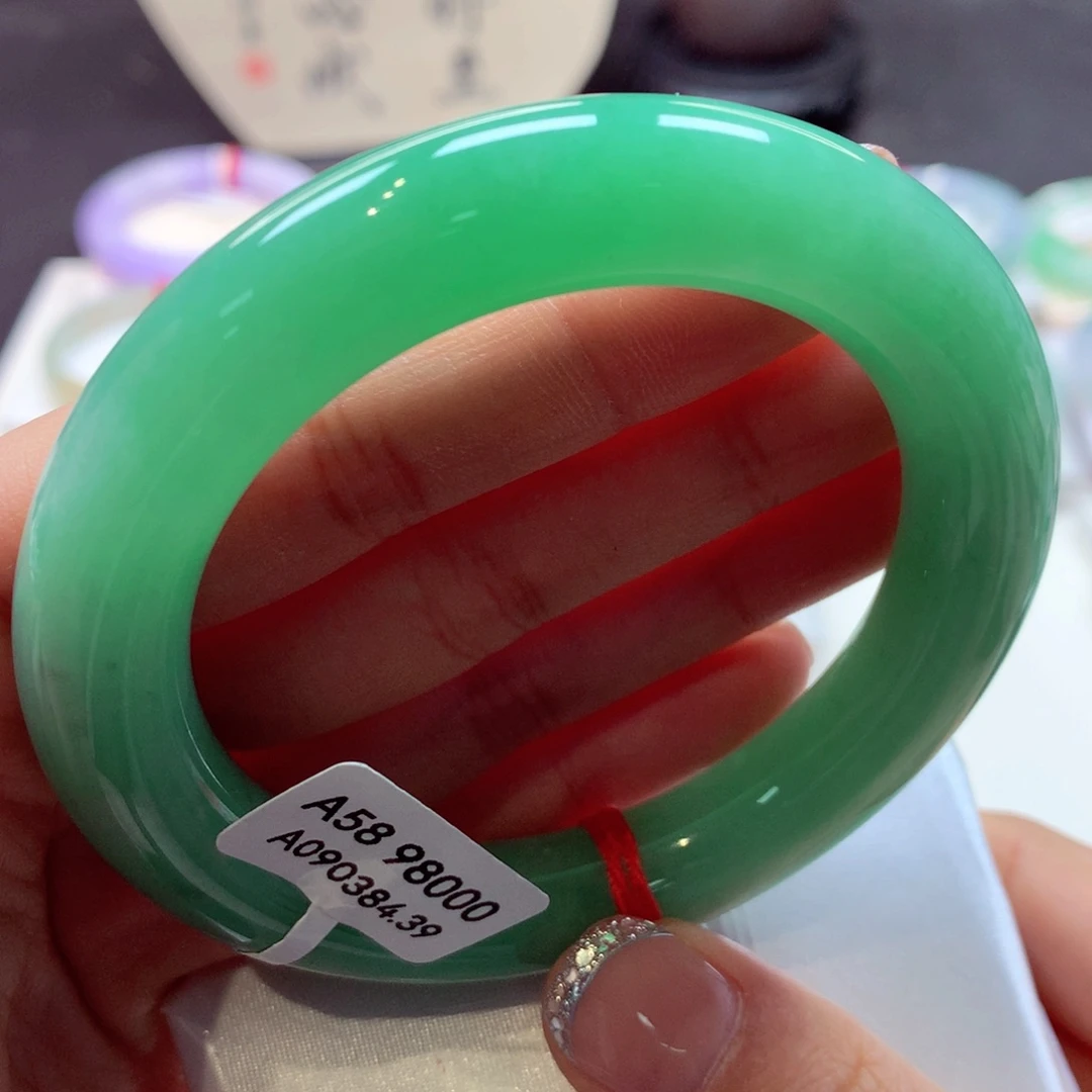 翡翠手镯未镶嵌27号圆条77