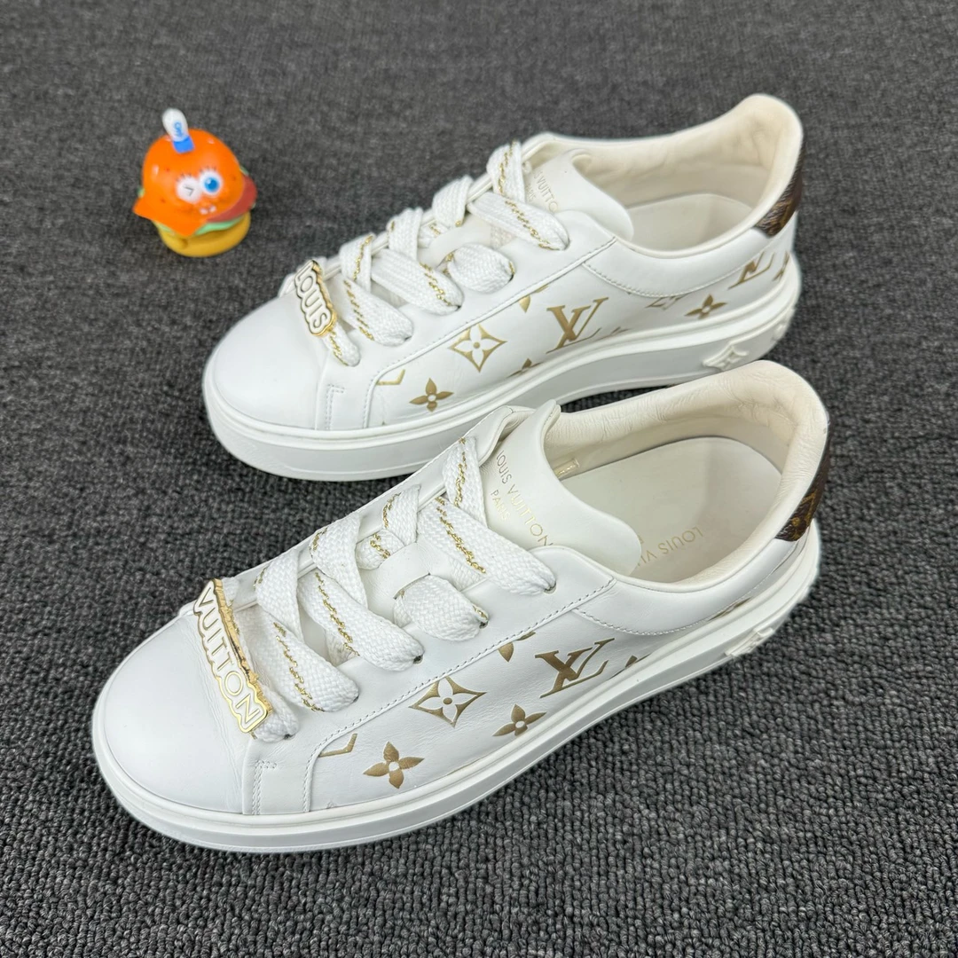 95新 LouisVuitton/路易威登 金色老花松糕鞋 尺码：36 HB1150