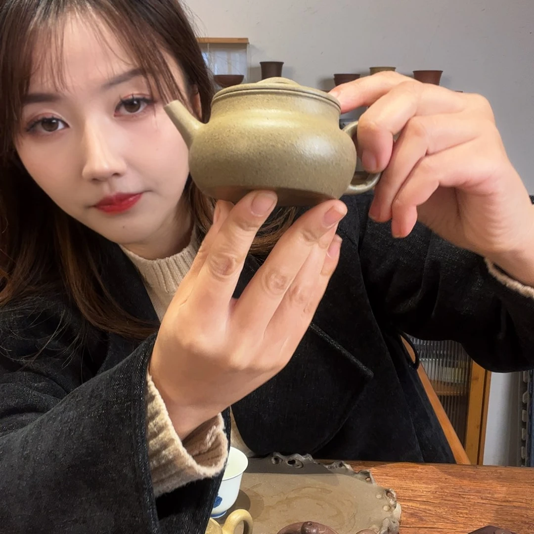 摆件陶润*青降坡手工制作