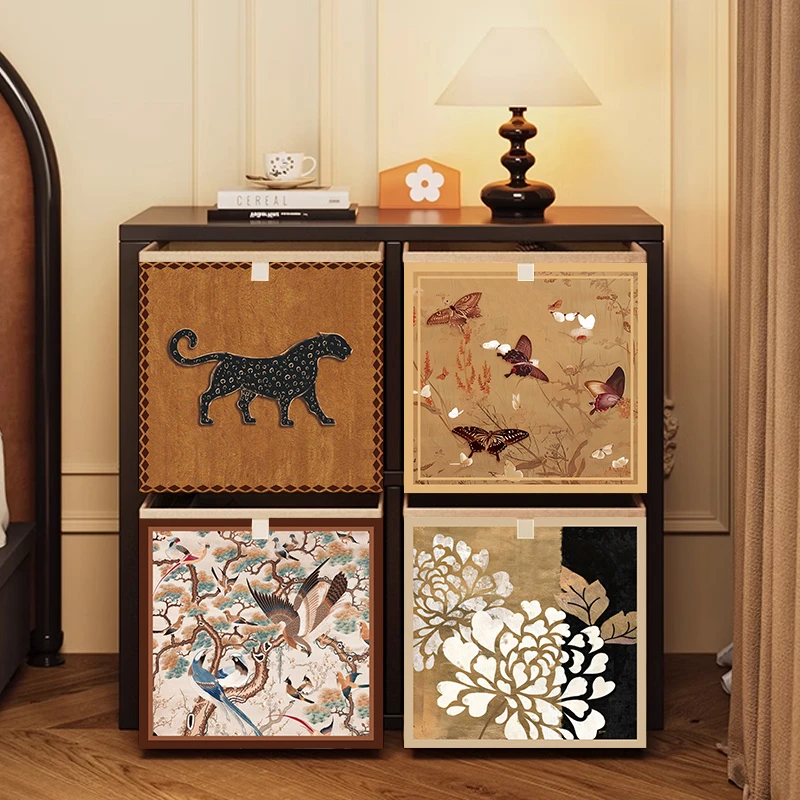 中古风收纳箱整理盒卡莱克格子柜杂物收纳神器收纳布艺藤编