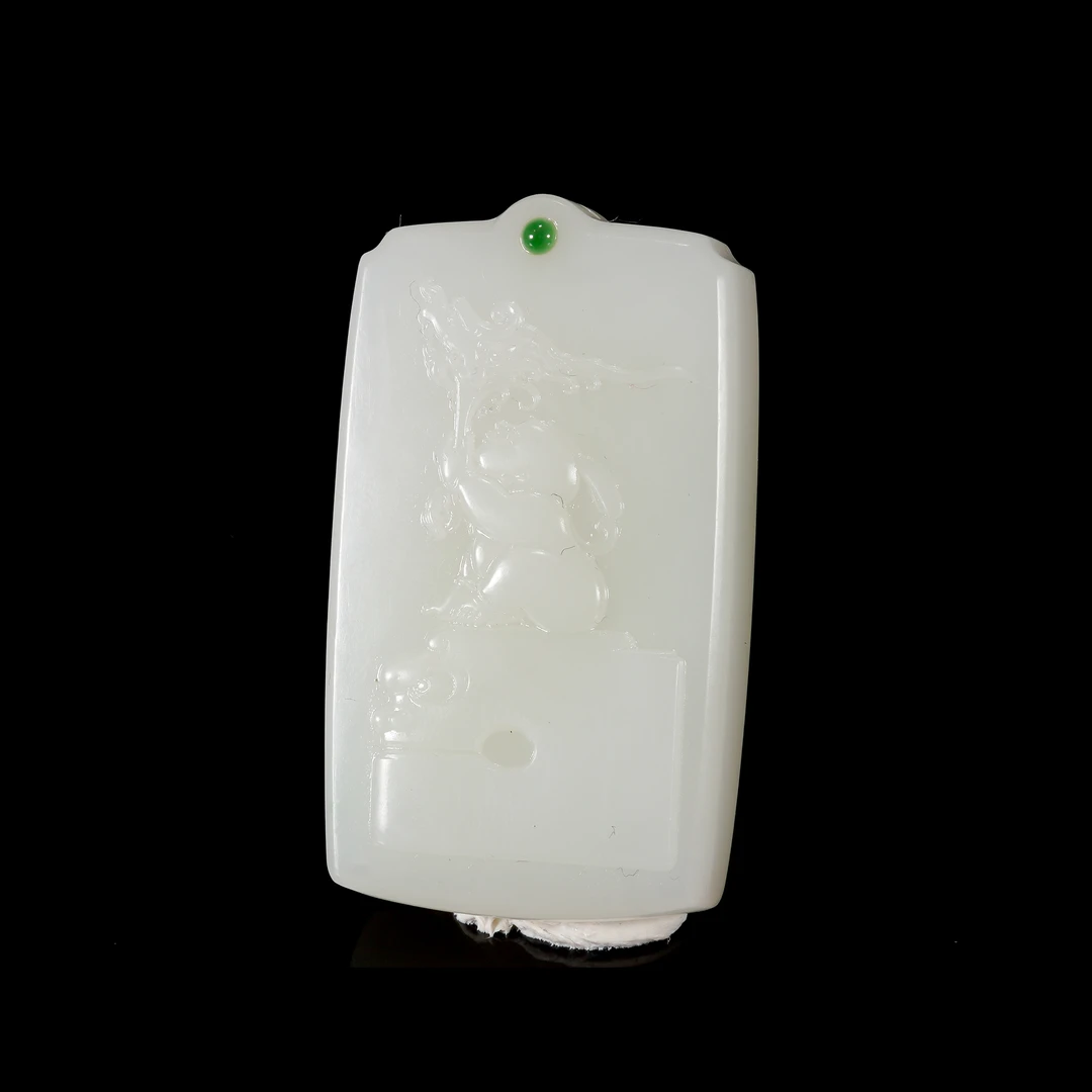 LOT.035羊脂白玉玉兔牌/X3538